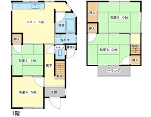 宮上町一丁目貸家の物件間取画像